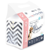 Mpets Подгузники одноразовые для собак, размер №3 М, 28-48см 10шт