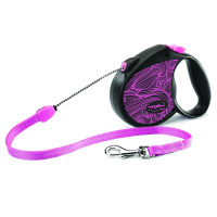 Поводок-рулетка FLEXI Color Pink M 5м 20 кг, трос