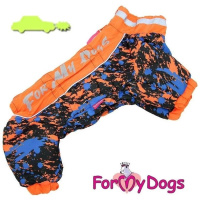 ForMyDogs Комбинезон синий/оранжевый для мальчиков FW998-2021M (размер 10, спинка 24см, обхват груди 32см)