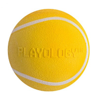Playology Хрустящий жевательный мяч Squeaky Chew Ball с пищалкой и с ароматом курицы, желтый, d6см 