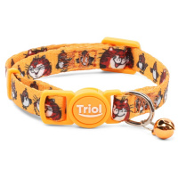 Triol Ошейник нейлоновый с колокольчиком Союзмультфильм Кот и воробьи оранжевый, размер XS, 1*18-27см