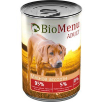 BioMenu Adult влажный корм для взрослых собак всех пород, Мясное ассорти 