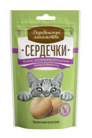 Деревенские лакомства для кошек Сердечки баланс жизненно необходимых микроэлементов, 30г