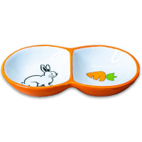 Mr.Kranch Миска для грызунов двойная оранжевая, 2*50мл