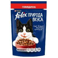 Felix Природа вкуса Влажный корм для взрослых кошек, Говядина в соусе