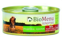 BioMenu Adult влажный корм для взрослых собак всех пород, Индейка и кролик