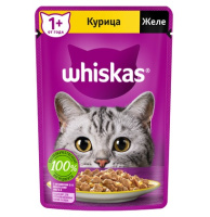 Whiskas Влажный корм для взрослых кошек от 1 года, Курица в желе