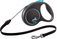 Поводок-рулетка Flexi Black Design cord S 5m 12 kg blue