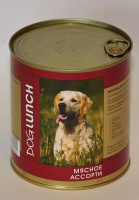 Dog Lunch влажный корм для взрослых собак всех пород, Мясное ассорти в желе 