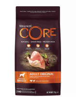 Wellness Core Сухой корм для взрослых собак средних пород, Индейка и курица