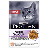 Pro Plan 85г пауч NutriSavour Adult Влажный корм для взрослых кошек Индейка (желе)