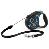 Поводок-рулетка Flexi Safari cord M 5m 20 kg blue Giraffe