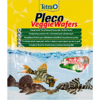 Tetra Pleco Veggie Wafers Корм пластинки с добавлением цуккини для донных рыб, 15г