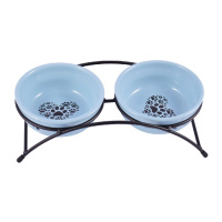 Mr.Kranch Миски на подставке для собак и кошек двойные синие, 2*290мл