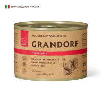 Grandorf Влажный монопротеиновый корм для взрослых собак, Паштет из индейки