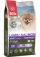 Blitz Holistic Adult Lamb&Salmon Small breed Сухой беззерновой корм для взрослых собак мелких пород, Ягненок и лосось
