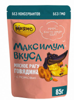 Мнямс Максимум вкуса Влажный корм для взрослых собак, Мясное рагу говядина с морковью