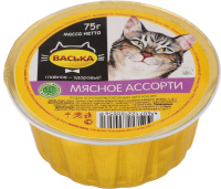 Васька влажный корм для взрослых кошек, Мясное ассорти 