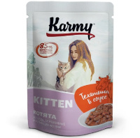 Karmy 80г пауч Kitten Влажный корм для котят Телятина (соус)