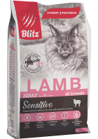Blitz 400г Adult Sensitive Lamb Сухой корм для взрослых кошек Ягненок