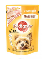 Pedigree влажный корм для взрослых собак мелких пород, Курица в паштете 