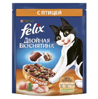 Felix Двойная вкуснятина Сухой корм для взрослых кошек, Птица