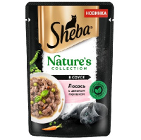 Sheba 75г пауч Natures Collection Влажный корм для взрослых кошек Лосось с цельным горошком в соусе