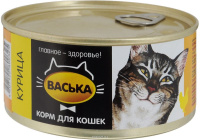 Васька влажный корм для взрослых кошек для профилактики МКБ, паштет из курицы 