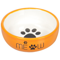 Mr.Kranch Миска керамическая для кошек MEOW оранжевая, 380мл