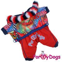 ForMyDogs Комбинезон красный для девочек FW537-2018F (размер 10, спинка 24см, обхват груди 32м)