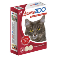 Дoктop ZOO Мультивитаминное лакомство для кошек Здоровье кожи и шерсти 90таб.*6