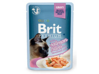 Brit Premium Salmon Fillets Влажный корм для взрослых кошек, Кусочки филе лосося в соусе