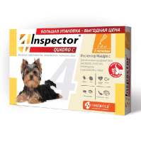 Inspector Quadro Капли для собак от 1 до 4кг (уп. 3пип) (цена за 1пипетку)