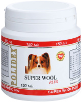 POLIDEX Супер Вул плюс улучшает состояние шерсти, кожи для собак 150таб.
