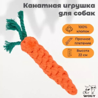 Wogy Игрушка для собак плетеная Морковка микс, 22*3см