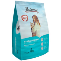 Karmy 400г Adult Hypoallergenic Сухой корм для взрослых кошек склонных к пищевой аллергии Утка