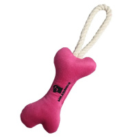 Mr.Kranch Игрушка для собак мелких и средних пород Косточка с канатом нежно-розовая, 31*9*4см