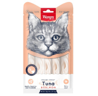 Wanpy Cat Лакомство для кошек Нежное пюре из тунца и лосося, 70г