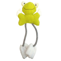 Wogy Игрушка для собак мягкая Лягушка с канатами, 37*24*7см