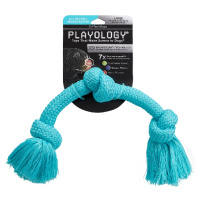 Playology Жевательный канат Dri Tech Rope для собак средних и крупных пород с ароматом арахиса, голубой