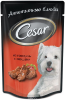 Cesar влажный корм для взрослых собак всех пород, Говядина и овощи