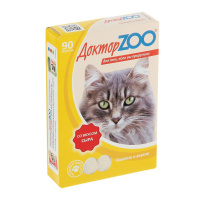 ДОКТОР ZOO Мультивитаминное лакомство для кошек со вкусом Сыра 90 таб.