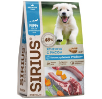 Sirius Сухой корм для щенков и молодых собак, Ягненок и рис