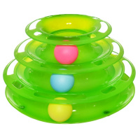 Чистый котик Игрушка для кошек Трек-башня с мячиками ЧК пластик, 14*25см