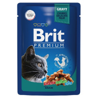 Brit Premium Duck Влажный корм для взрослых кошек, Утка в соусе