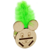 Игрушка для кошек GoSi Неваляшка "Мышка с пером марабу"