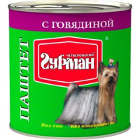 Четвероногий гурман для собак Паштет говядина240 гр