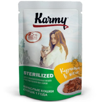 Karmy 80г пауч Sterilised Влажный корм для стерилизованных кошек Курица (желе)