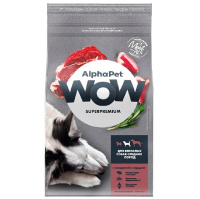 AlphaPet WOW Сухой корм для взрослых собак средних пород, Говядина и сердце