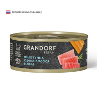 Grandorf Fresh Консервы для кошек Филе тунца с филе лосося в желе